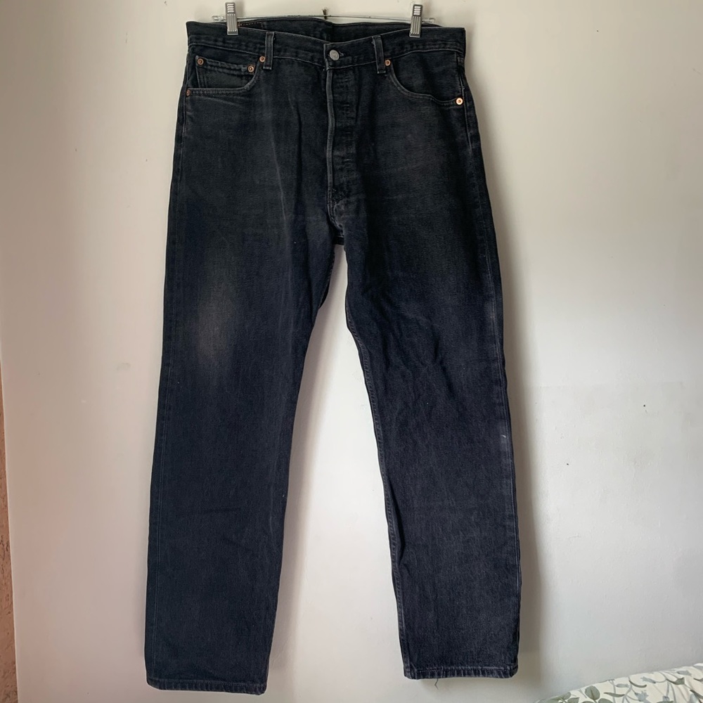 VTG Levis 501 Black Denim 36x30 Button fly